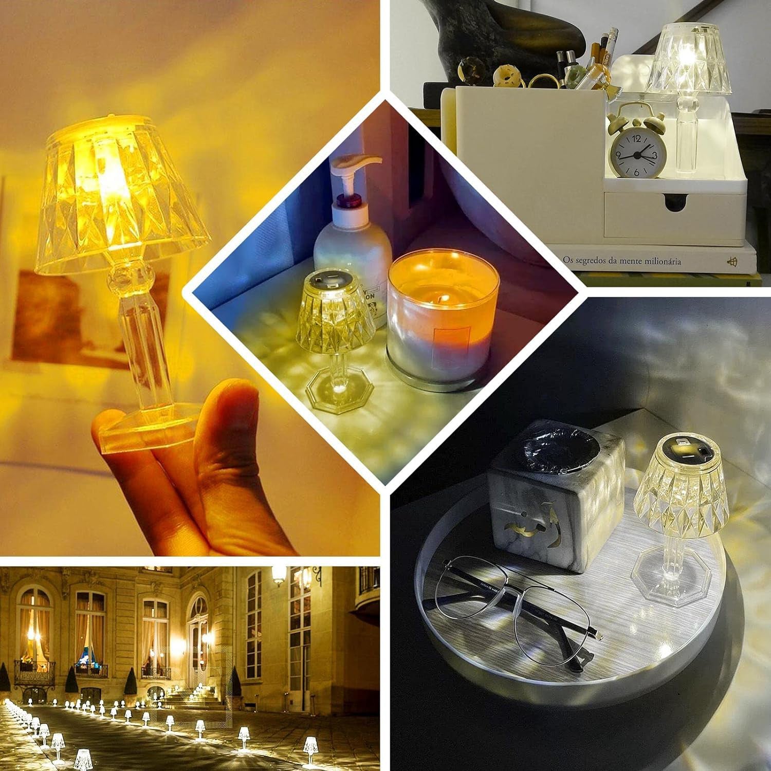 Mini Acrylic LED Desk Lamps Table Lamp Portable Crystal, Diwali (1 Pc / Small) Mini Acrylic LED Desk Lamps Table Lamp Portable Crystal, Diwali (1 Pc / Small)